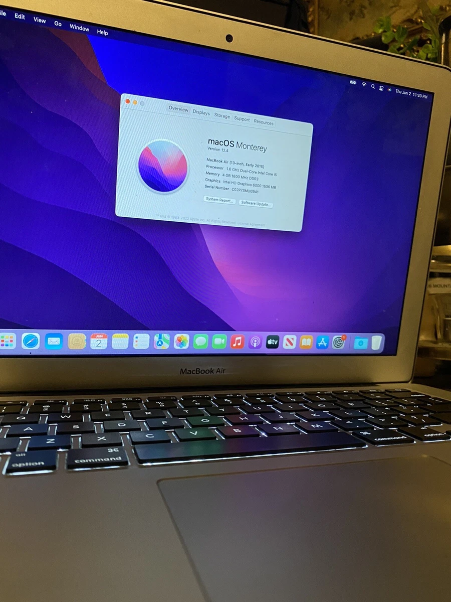 2015 Apple MacBook Air 13 inch / Dual Core i5/ 4GB / 256GB SSD Mac