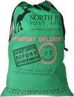 TRIXES Green Santa Sack Christmas Reindeer Post Office Draw String Present Bag