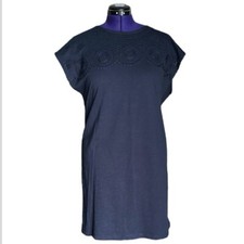 Tommy Hilfiger Pullover T-Shirt Dress Women’s XL Navy Blue Eyelet NEW w/Tags