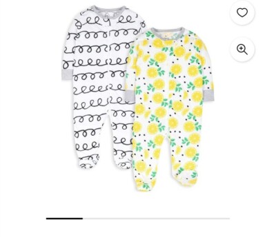 Little Star Baby Girl 2Pk Sleep n Play, Size  0-3 Months