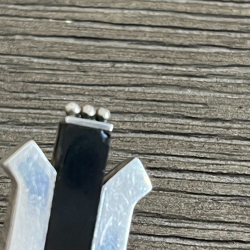 Vintage William Spratling Sterling Obsidian Earrings Cool Design 14 Grams RARE - Picture 10 of 10