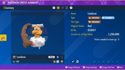 Landorus Therian Shiny 6IV EV Addestrato – Per Pokémon Scarlatto/Viola E Home