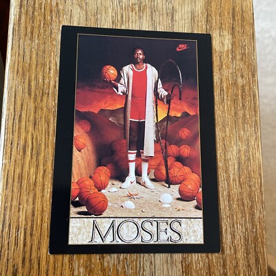 Moses Malone 1994 Upper Deck 3x5 Nike Original Poster Card 