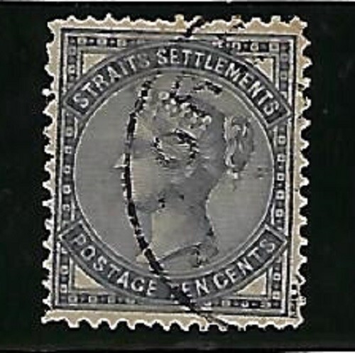 Straits Settlements: 1882; Scott 39, Queen Victoria, Used, cat +80$. EBSS11 - Picture 2 of 2