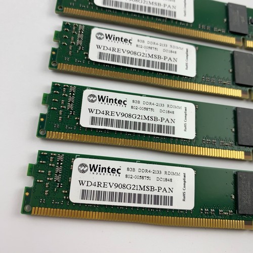 Wintec 32GB (4x8GB) DDR4-2133 RDIMM ECC Reg Server RAM WD4REV908G21MSB-PAN - Picture 2 of 2