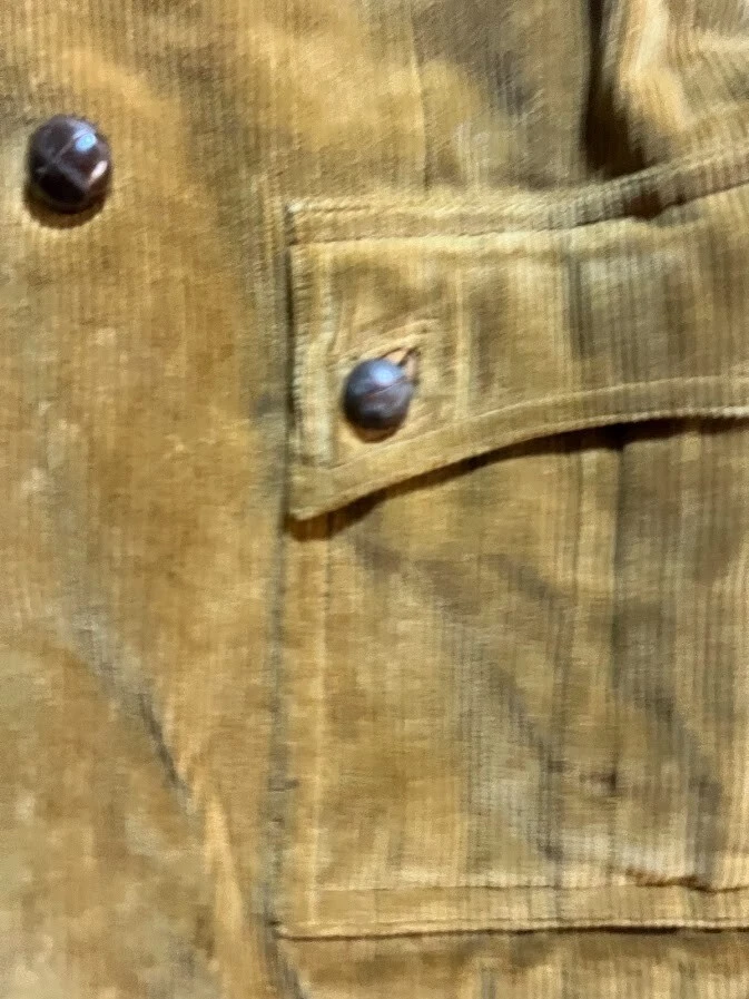 欧洲工艺灯芯绒夹克成人 38 双纽扣米色长袖外套男式 — 第 2/4 张图片