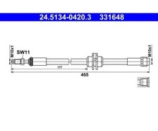 Bremsschlauch ATE 24.5134-0420.3 für BMW 2 Active Tourer X1