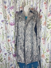 Star By Julien Macdonald Trench Coat Size 10 Snake Print Satin