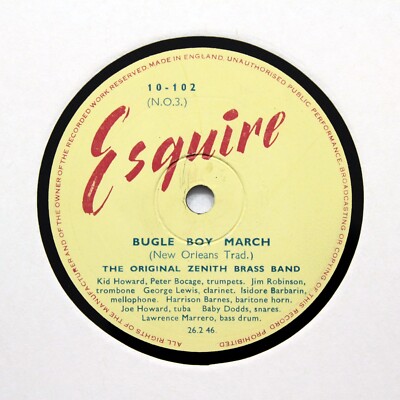 THE ORIGINAL ZENITH BRASS BAND ''Bugle Boy March'' (E+) ESQUIRE 10-102 [78 RPM]