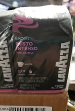 New Lavazza Expert Gusto Intenso Dark Roast Ground Coffee / 10 - 2.25 oz Packs 