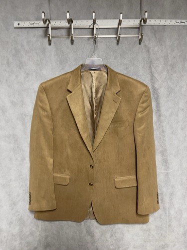 Chaps Blazer Herren 44R Beige 2B Wildleder Academia Mantel Jacke Ralph Lauren Luxus