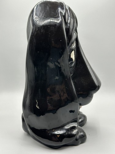 Vintage Ceramic Dog Basset Hound Figurine Statue Tear Drop 11" Open Bottom W - Picture 5 of 9