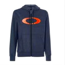 Oakley Ellipse FZ Fathom Full Zip Hoodie Navy Orange S