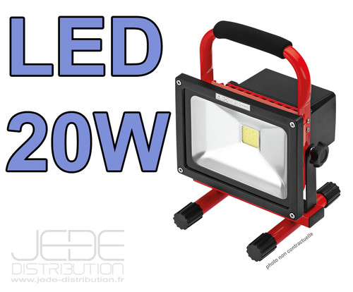 Projecteur de chantier à LED rechargeable 20W CIMCO 111586 lampe autonome portable