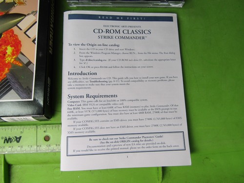 Strike Commander -E. Arts - IBM CD-ROM - Big Box PC - 1992 Origin & Speech Pack - Picture 5 of 6