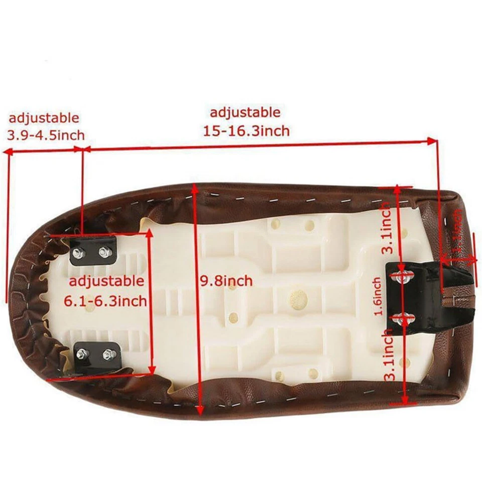 Sillín jorobado asiento café corredor marrón para motocicleta Suzuki GS 125 450 550 850 Foto 2 de 4