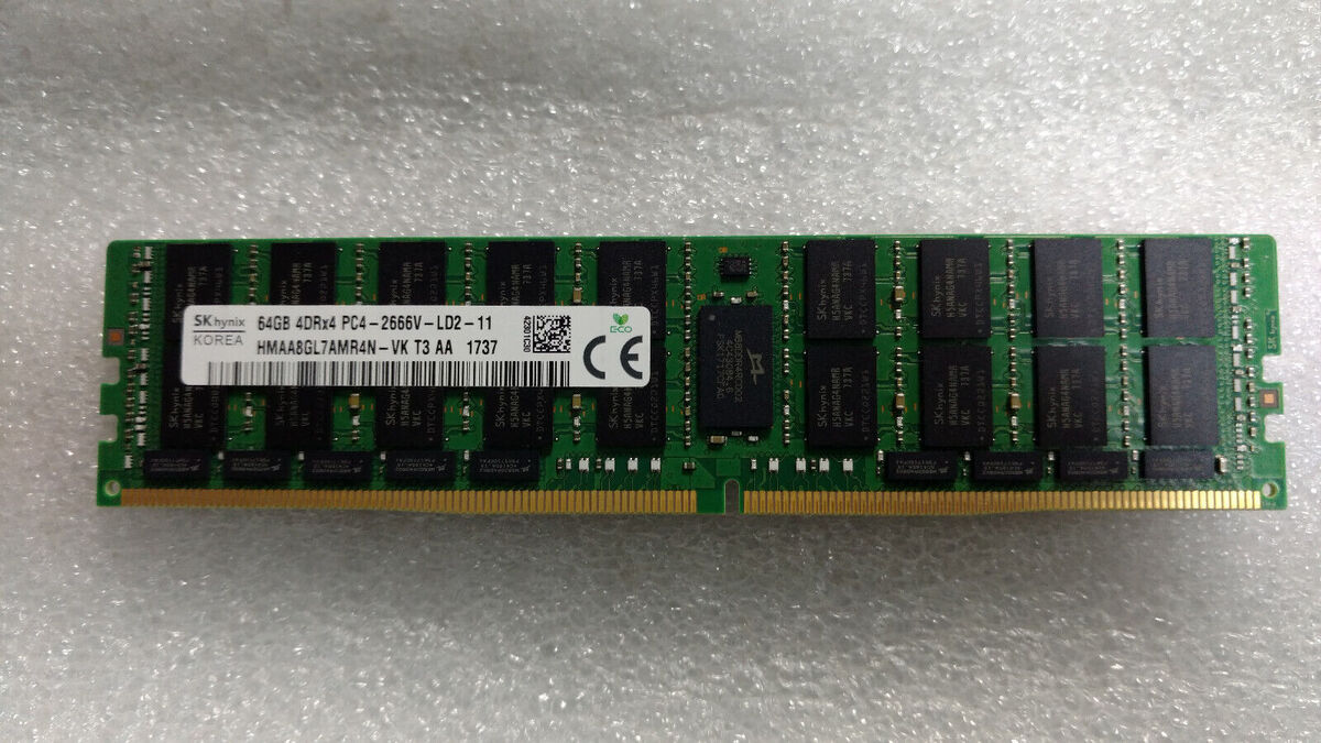 SK Hynix 64GB 4DRx4 PC4-2666V-LD2-11 DDR4 ECC Ram SK Hynix 64GB 4DRx4 PC4-2666V-LD2-11 DDR4 ECC Ram