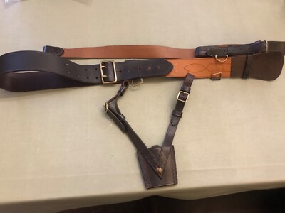 Sam Browne Belt Brown Leather Complete Genuine British Military Cross Trap ARMY - Foto 8