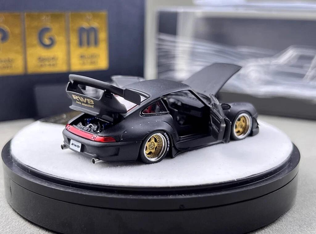 ミニカー PGM Porsche 993 RWB 1/64 1/64 PGM Porsche 911 RWB 993 (Matte Black with Gold Wheels
