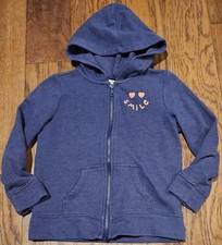 Girls Size S 5-6 Gymboree "SMILE" Zip Up Hoodie Sweatshirt Quick Ship EUC 