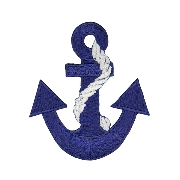Af03★Anker Blau Seefahrt AufnäHer AufbüGeln BüGelbild Patch Flicken 5,8 X 6,6 Cm-image
