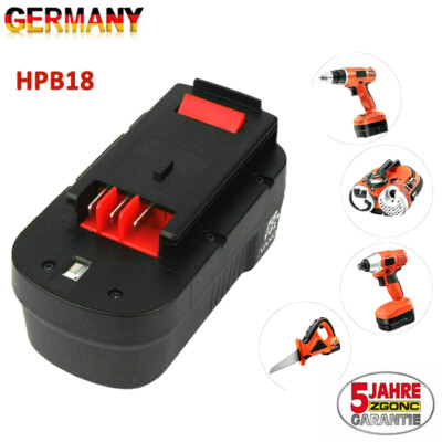 18V Ni-MH Akku für Black & Decker 4,8Ah HPB18 244760-00 A1718 A18 NS118 FSB18 DE