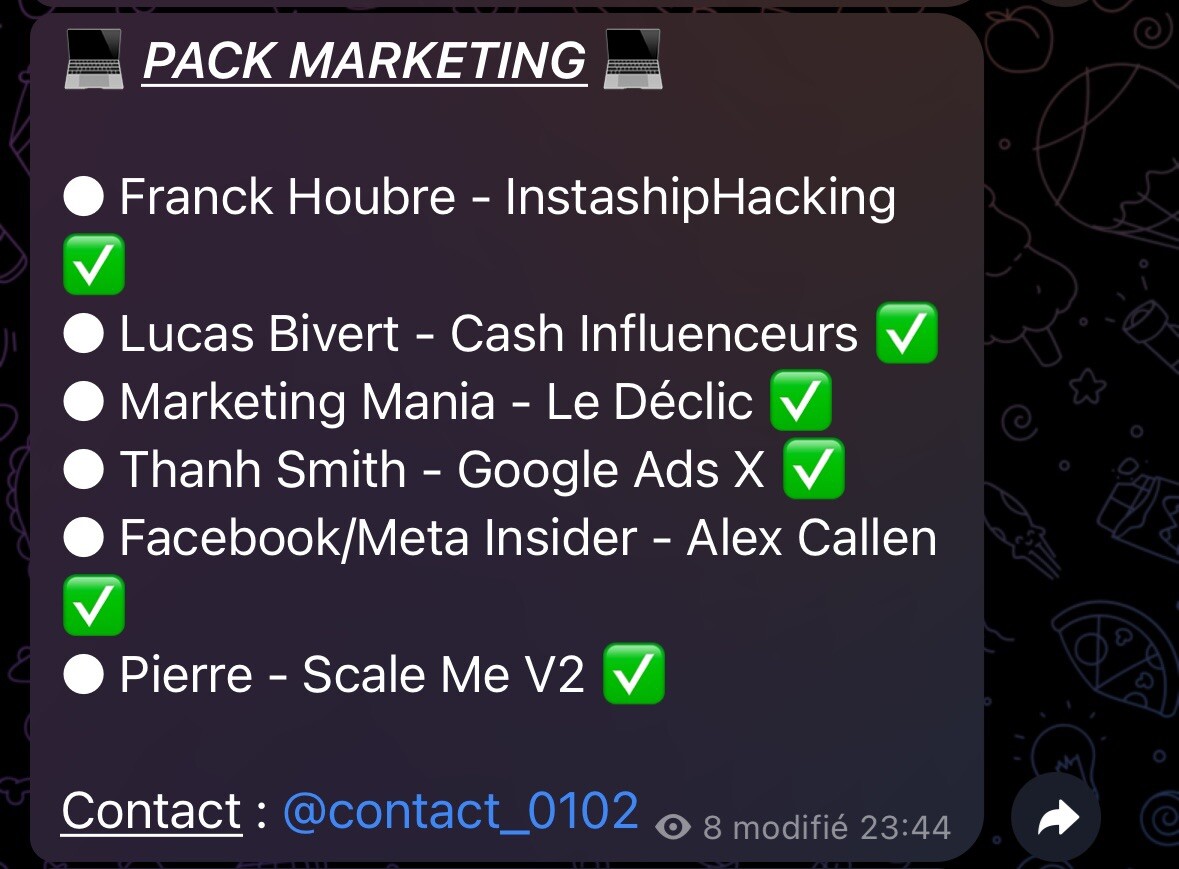 Pack Formation Marketing Digital (FaceBook, Meta Insider, Google ADS)
