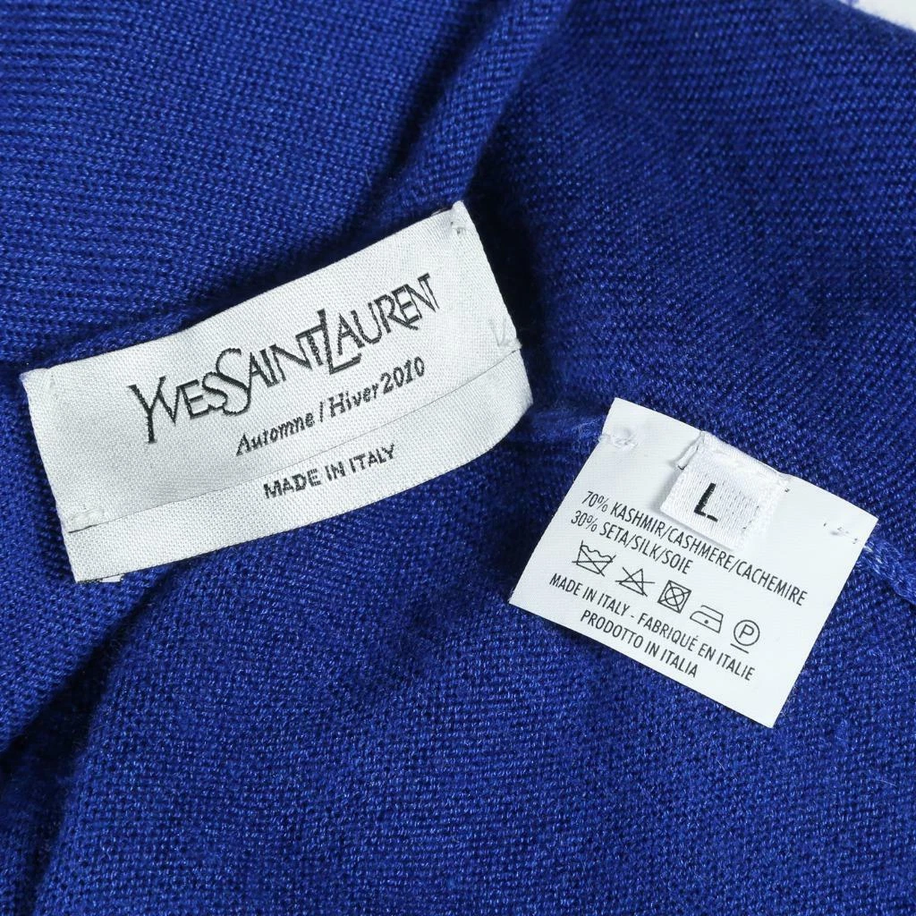 SAINT LAURENT (YSL) Abito maglione donna YVES SAINT LAURENT blu cashmere seta maglia lunghezza ginocchio L