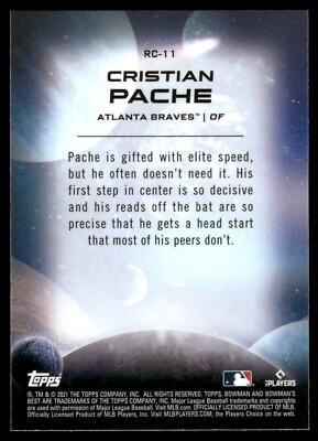 2021 Bowman's Best Cristian Pache RC Rookie Craftsmanship #RC-11