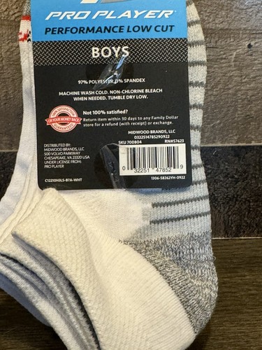 Performance low cut boys socks pro player size 9 - 2.5 New - Picture 3 of 4