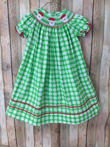 green smocked christmas dresses