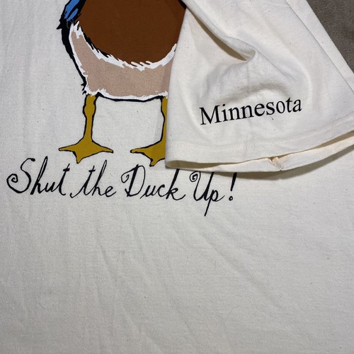 NWT HATLEY SIZE MEDIUM MENS 100% COTTON "SHUT THE DUCK UP" SHIRT - Picture 3 of 7