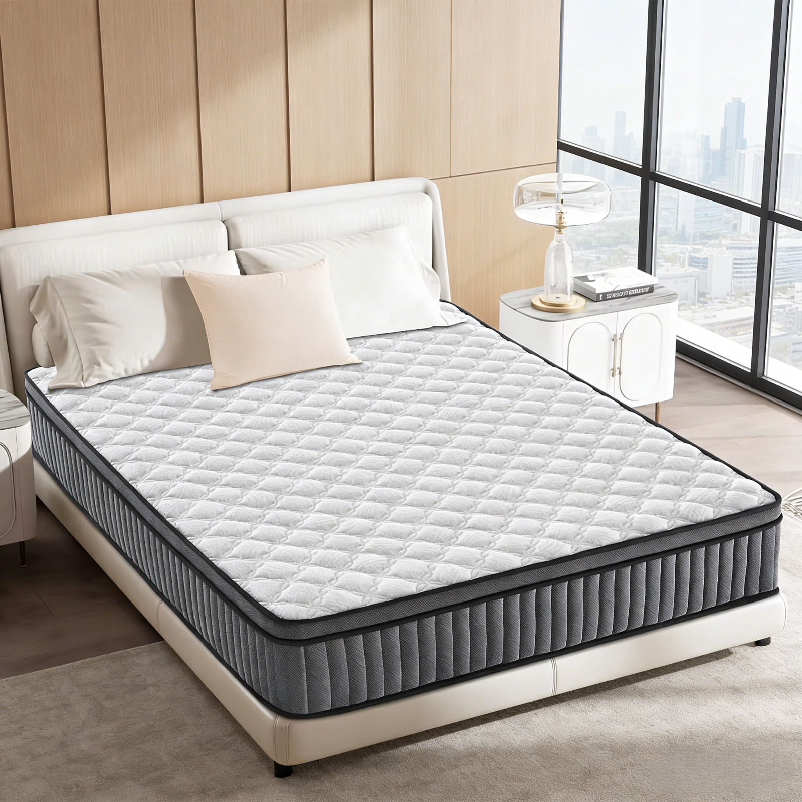 10"12" Gel Memory Foam Spring Hybrid Mattress Twin Full Queen King Size In A Box
