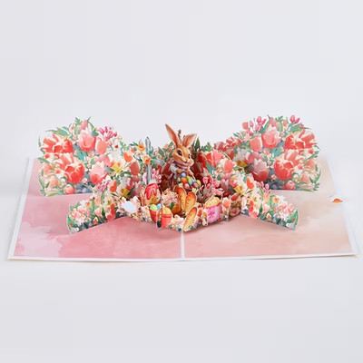 Pop-Up 3D Frohe Ostern Hase Grußkarte mit Umschlag