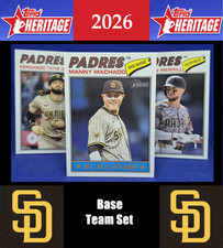 2026 Topps Heritage - San Diego Padres Base Team Set (10) Cards Total