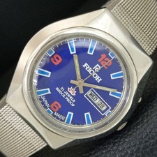 JAPAN VINTAGE RICOH R31 AUTOMATIC MENS BLUE COLOR DIAL WATCH a707734-1