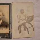 Antique Lot 3 Original Sepia Cabinet Card Portrait Photos Children & Men — photo 4