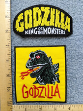 LOT OF 2 GODZILLA KING OF THE MONSTERS IRON ON PATCHES free shipping