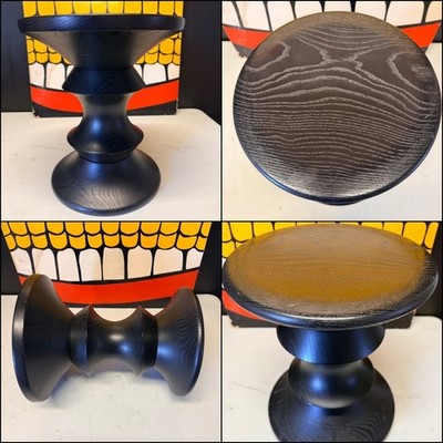 Herman Miller Eames Ebony Black Turned Wood Stool AUTHENTIC Shape A