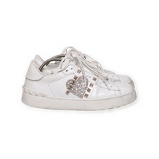 Valentino Garavani, Sneaker, Größe: 37 1/2, Rockstud Heart, Leder, Weiß #j1z