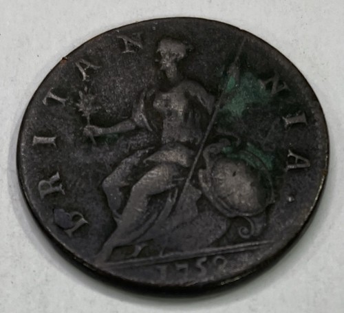 1752 Half Penny George II Great Britain - Picture 2 of 2