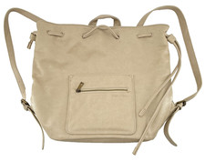 Fawn Design Beige Vegan Leather Backpack Tote Diaper Bag Minimalist