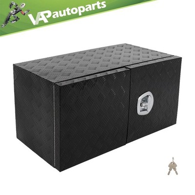 36''x18''x18'' Aluminum Storage Tool Box 2x Chain + Lock For Truck RV Garage Pickup