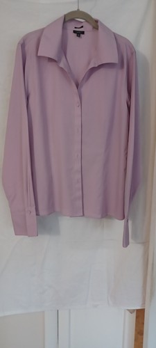 Talbots Shirt Women 16 Purple Wrinkle Resistant Cotton Quiet Luxury Classic - Picture 6 of 18