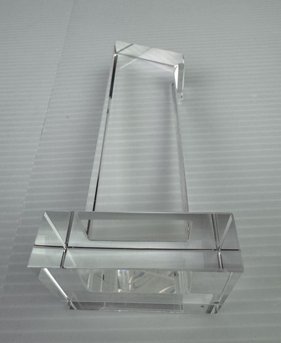 Oleg Cassini Clear Crystal #1 Trophy Paperweight 4 3/4" High Decor Marked - Picture 4 of 7