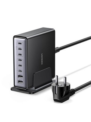 UGREEN USB C Ladegerät 200W GaN Netzteil 8-Port Desktop Ladestation Schwarz