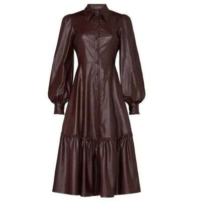 nicholas leather dress NICHOLAS Rina Strapless Mini Dress in Chocolate