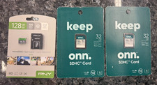 BUNDLE DEAL- 2 Keep Onn SDHC Flash Memory Cards, ONE 128 GB MICROSDXC FLASH CARD