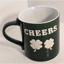 Spectrum Irish Shamrocks Coffee Mug Green White Cheers St Patricks Day NEW