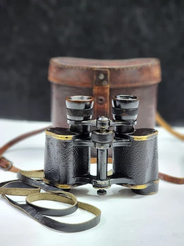 RARE WW1 AUSTRALIAN MILITARY AIF ANZAC D^D CARL ZEISS 8 x 24 OFFICERS BINOCULARS